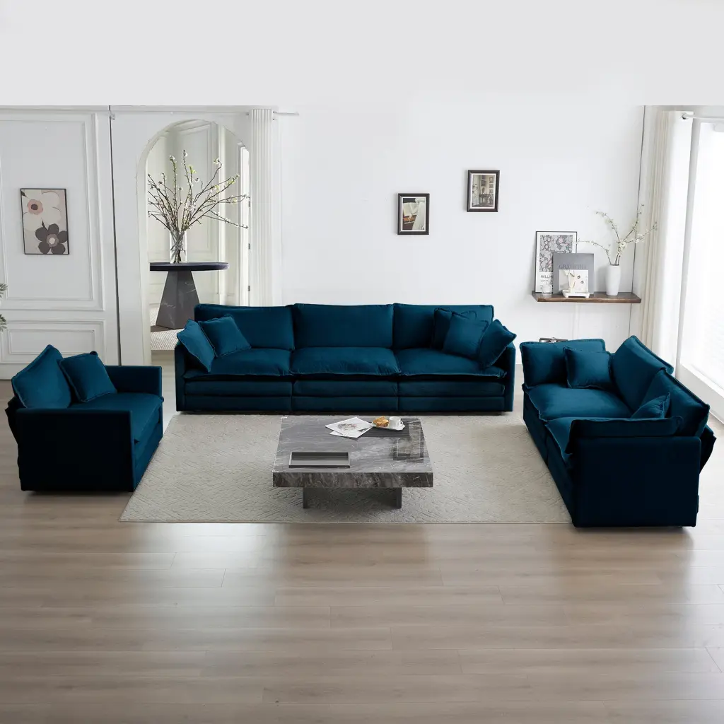 Modern Sofa Couch 3 Piece Set Extra Deep Seat Sectional Sofa Living Room ui furniture