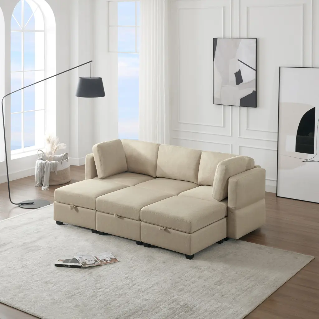 Modular Sectional Sofa Couch Bed Storage 6 Seater Sleeper Sofa ui furniture