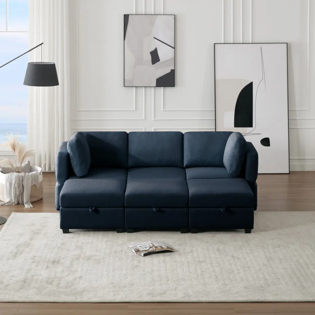Modular Sectional Sofa Couch Bed Storage 6 Seater Sleeper Sofa ui furniture