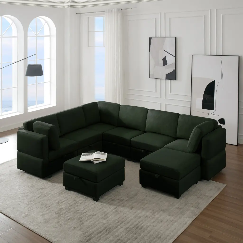 Modular Sectional Sofa Storage Seat Oversized U Shaped Couch ui furniture