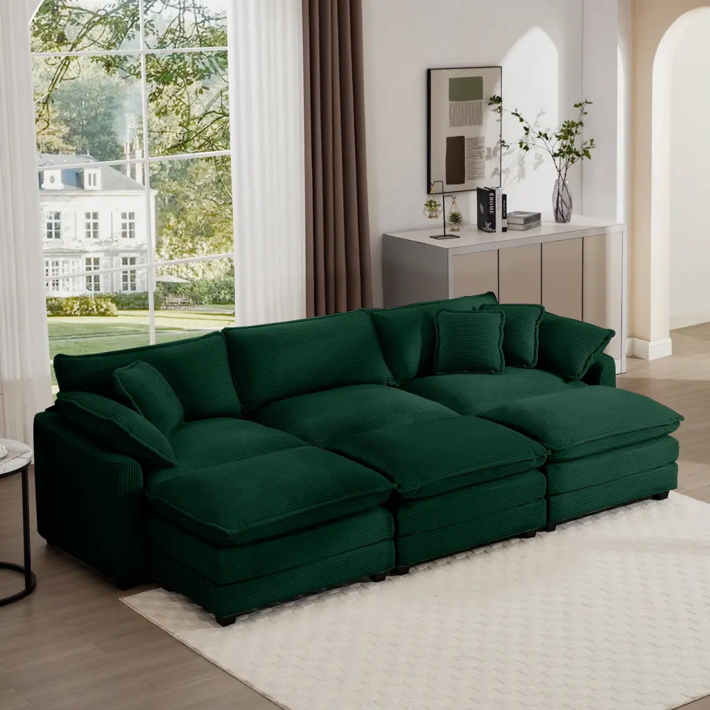 Oversized Modular Cushion Sofa Travel-friendly Ottoman L Influenced Corner Low Sectional ui furniture