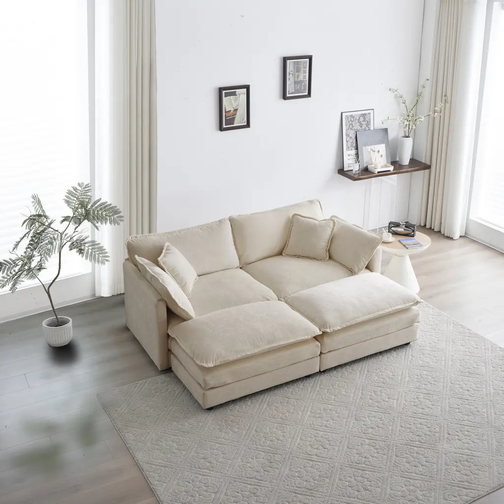 4 Piece Upholstered Sectional Sofa 2 Seater And 2 Single Sofas ui furniture