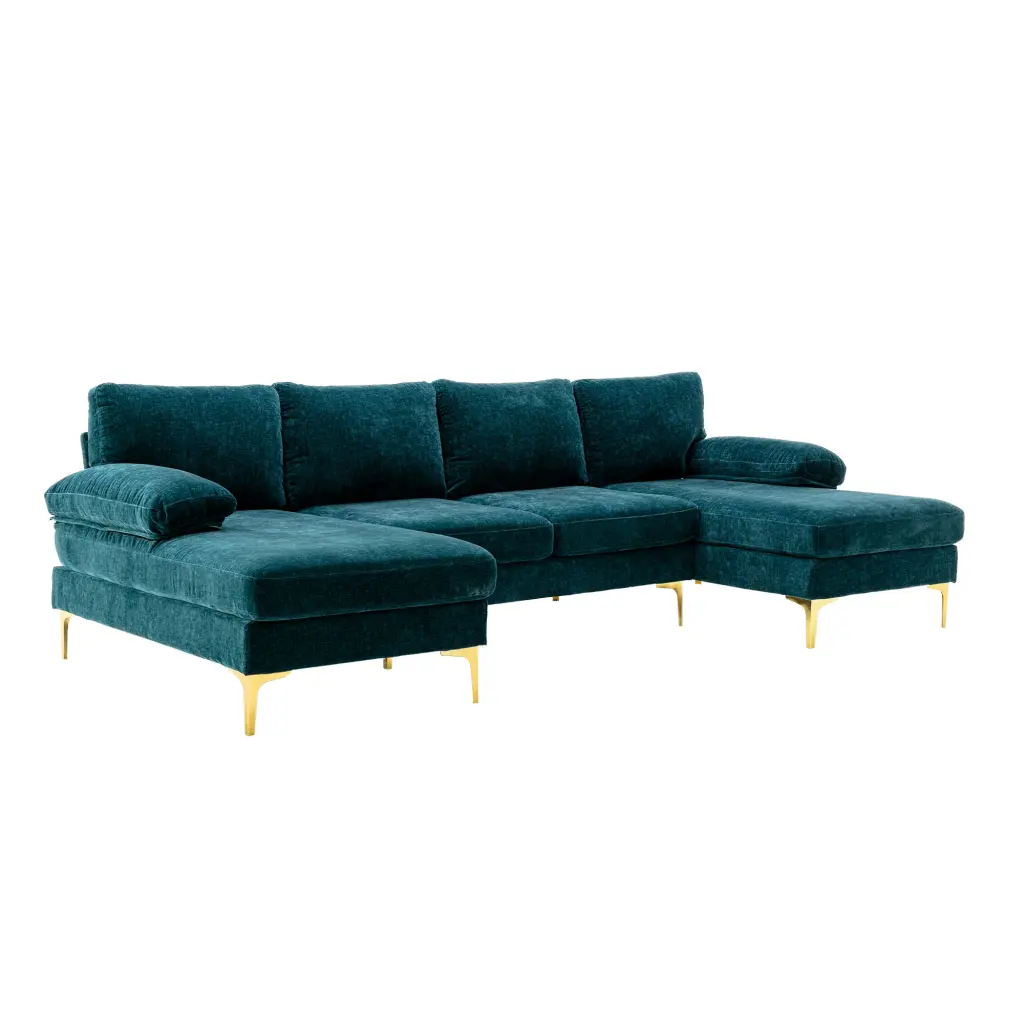 Coolmore Accent Sofa Living Room Sofa Sectional Sofa Teal Blue Polyester w1539 coolmore