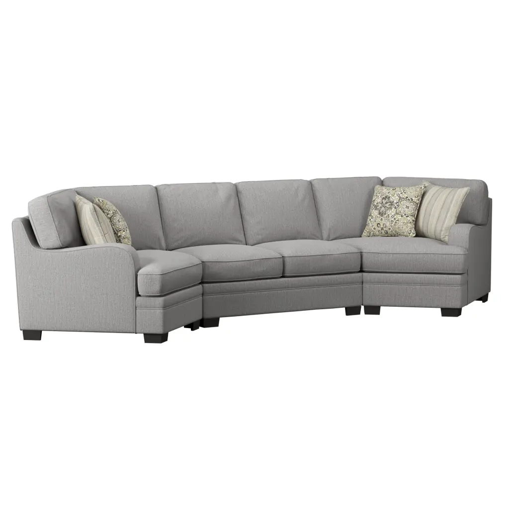 Berza Gray Cuddler Sectional Sofa 4 Seat Foam and Engineered Wood wallace - bay
