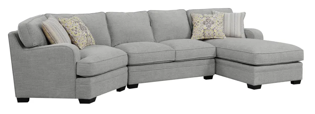 Berza Gray Right Side Facing Chaise Sectional Gray Foam Engineered Wood wallace - bay