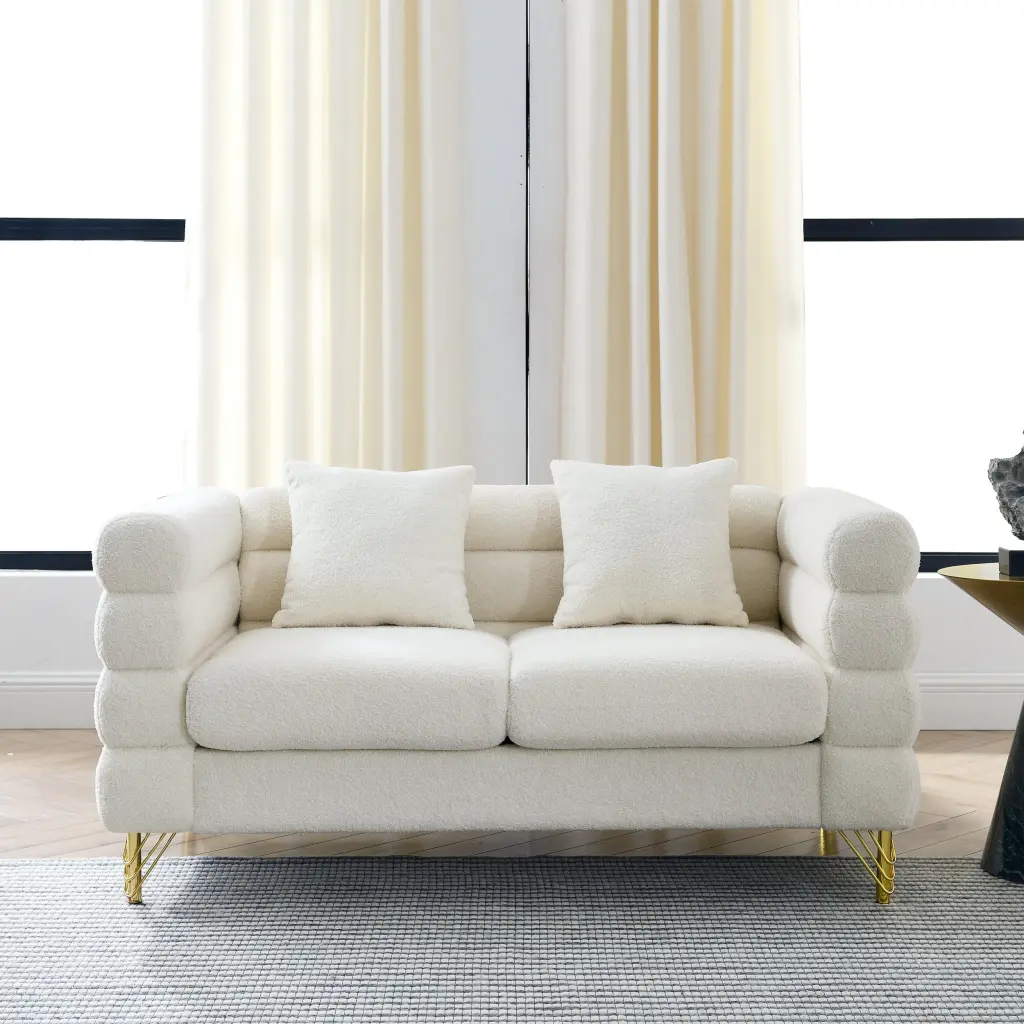 60 Inch Oversized 2 Seater Sectional Sofa Comfortable Ease Fabric welike furniture