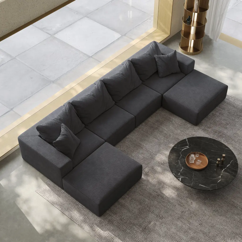 Oversized Sponge Cloud Sofa Modern Upholstered Sectional Sofa Couch welike furniture