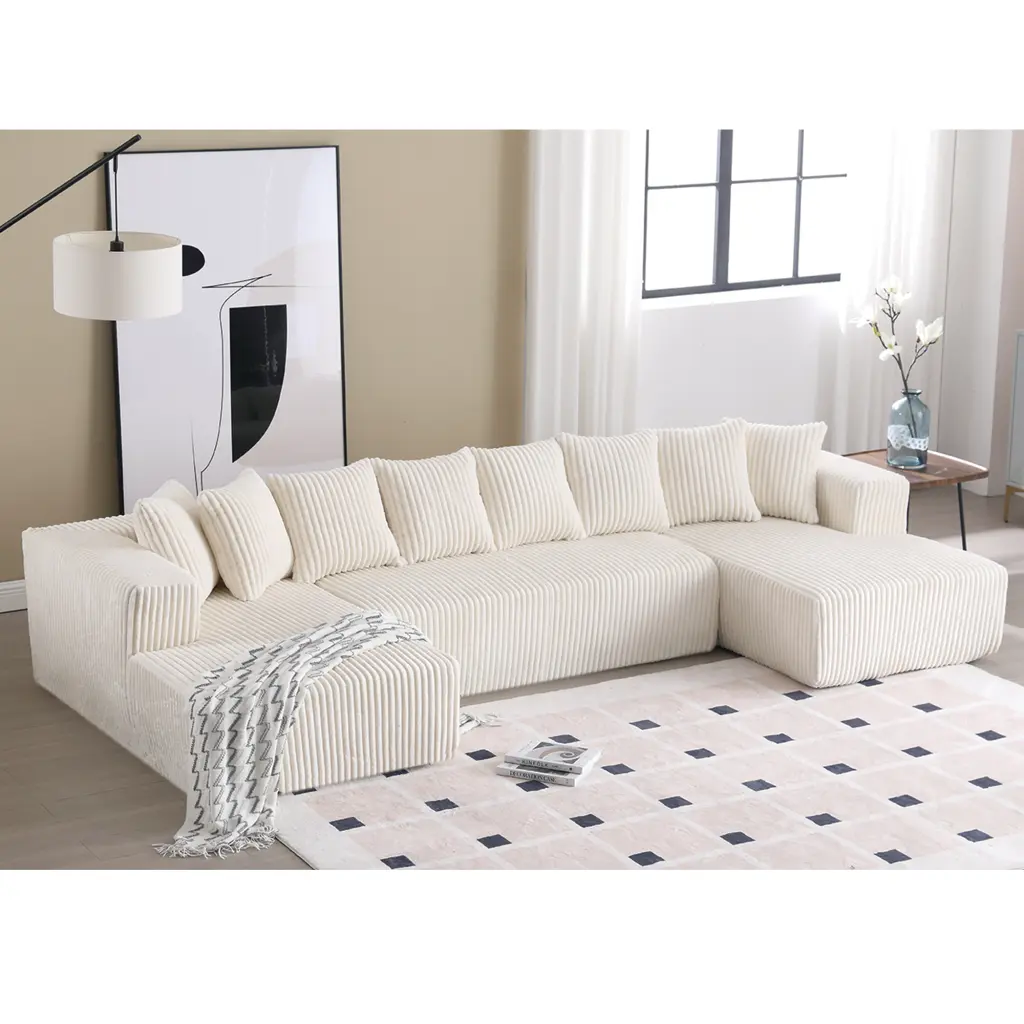 Arrived 131'' Modular Sectional Couch U Influenced Sofachaise Lounge wf-furniture