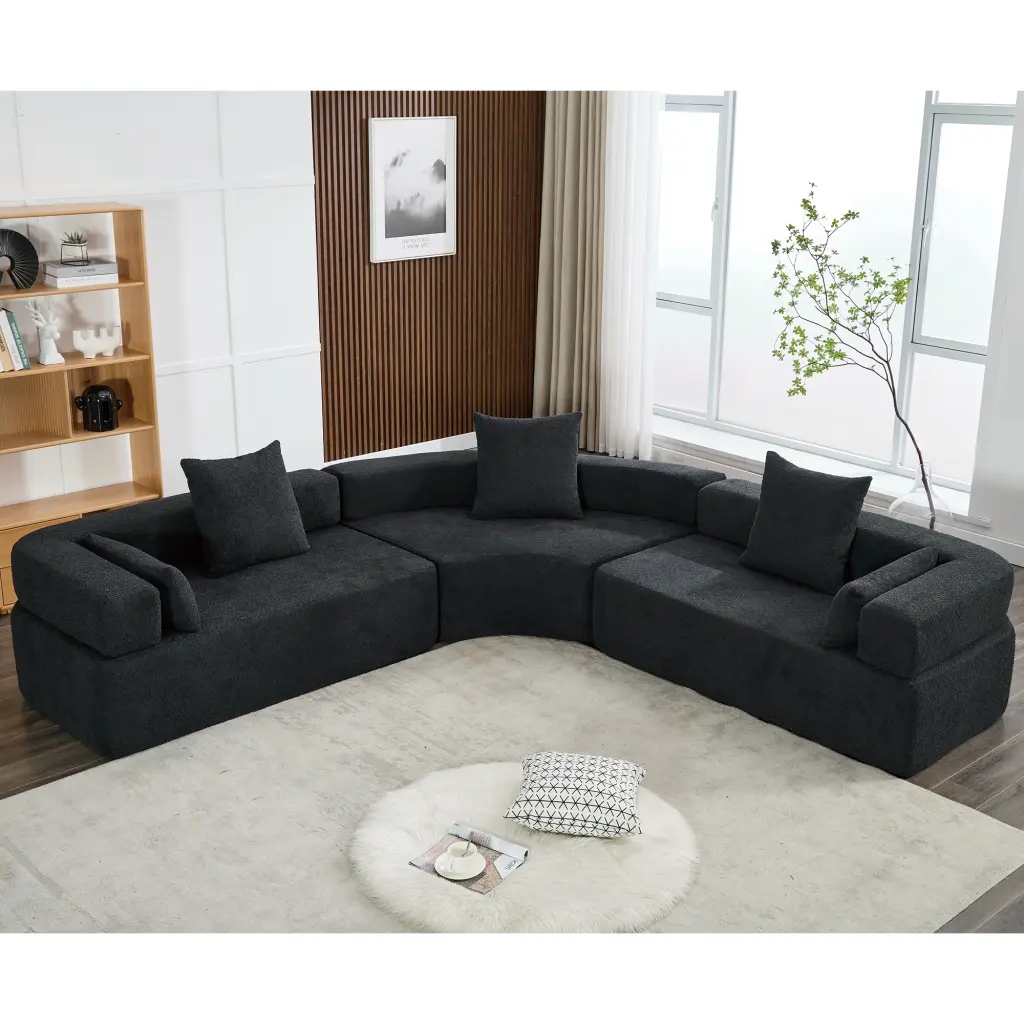 Arrived Oversized Combination Sofa Curved Upholstered 4 Seater Couch wf-furniture