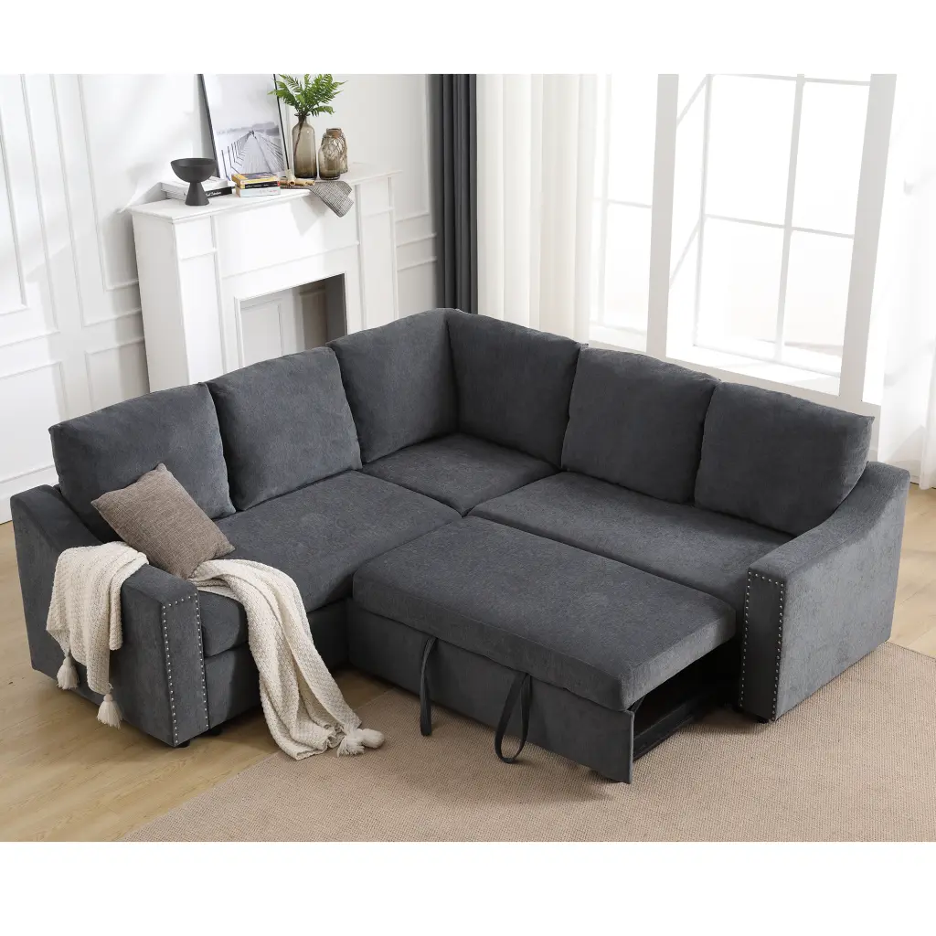Arrived L Shaped Sofa Pull Out Sofa Bed Corner Sofa Cozy Living Room wf-furniture