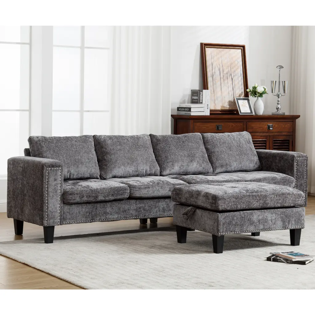 5 Seat Modular Sofa Storage Ottoman Convertible Sectional wf-furniture