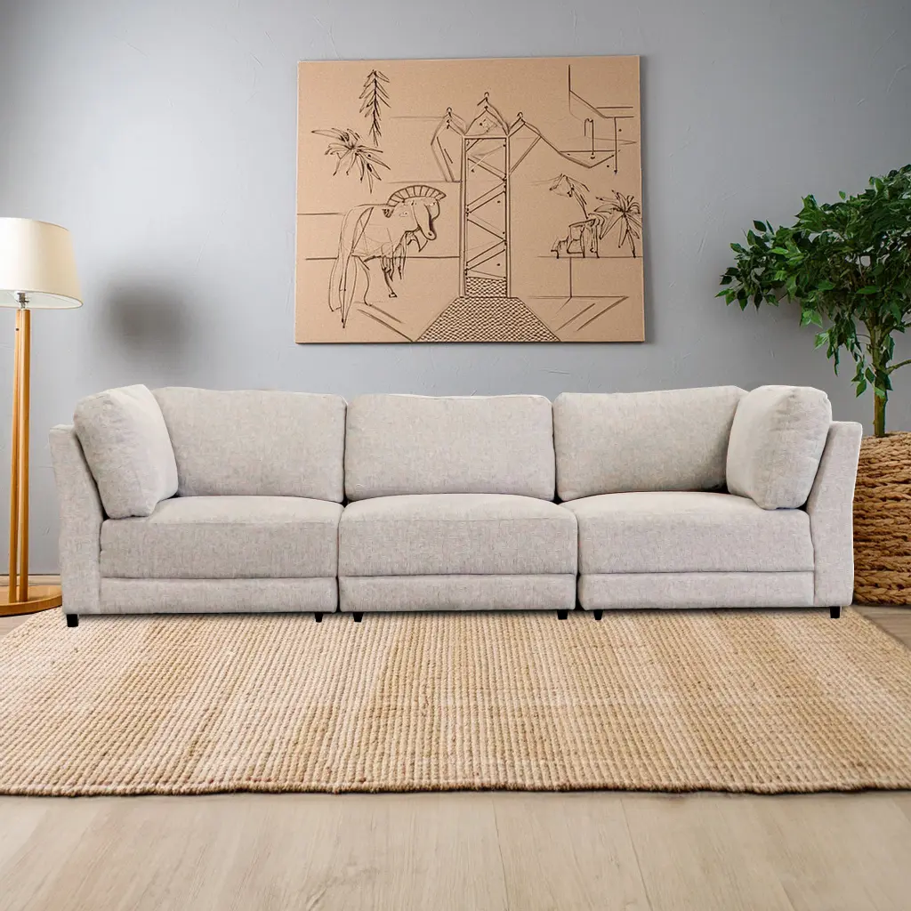 Summit Grey Modular Sectional 3 Seat Configuration - Grey Wood Polyester Comfortable Sofa american homestead furniture