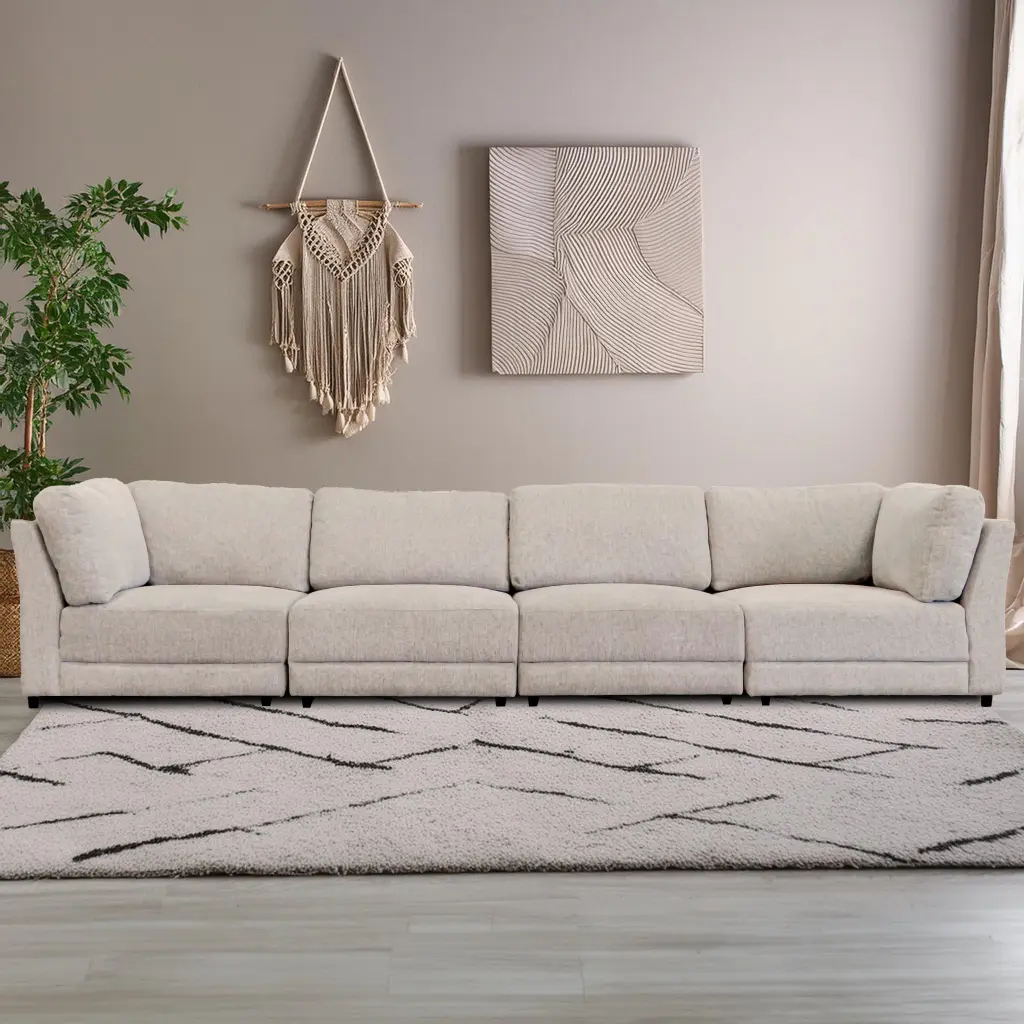 Summit Grey Modular Sectional Sofa 4 Seat Configuration Grey Wood Polyester Fabric american homestead furniture