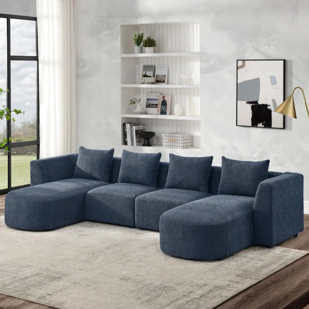 U Influence Sectional Sofa Including Two Single Seats and Two Chaises Modern Design chuangyuan smart home