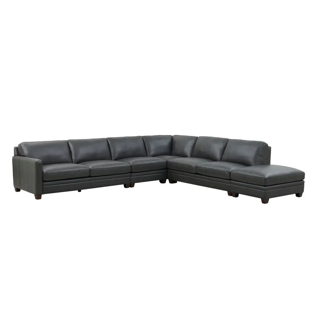 Naples Top Grain Leather 5 Piece Sectional Right End Ottoman Living Room hydeline furniture