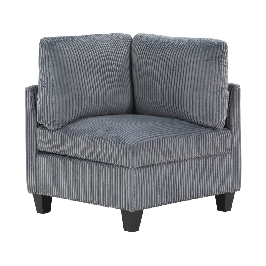 Modern Dark Gray Corner Seat Storage Cordur Fabric kanepe
