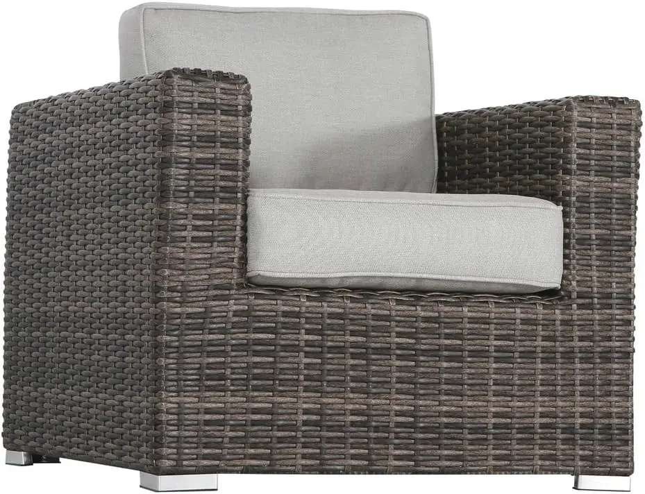 Club Chair Yes Sectional Brown Rust-Resistant Frame and Stain-Resistant Cushions lsi patio furniture
