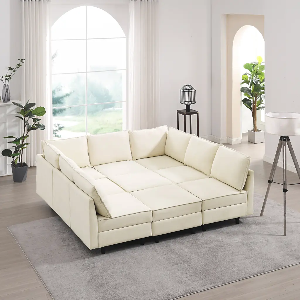 Oversized Modular Sectional Sofa 9 Seater Storage Seat nan kun
