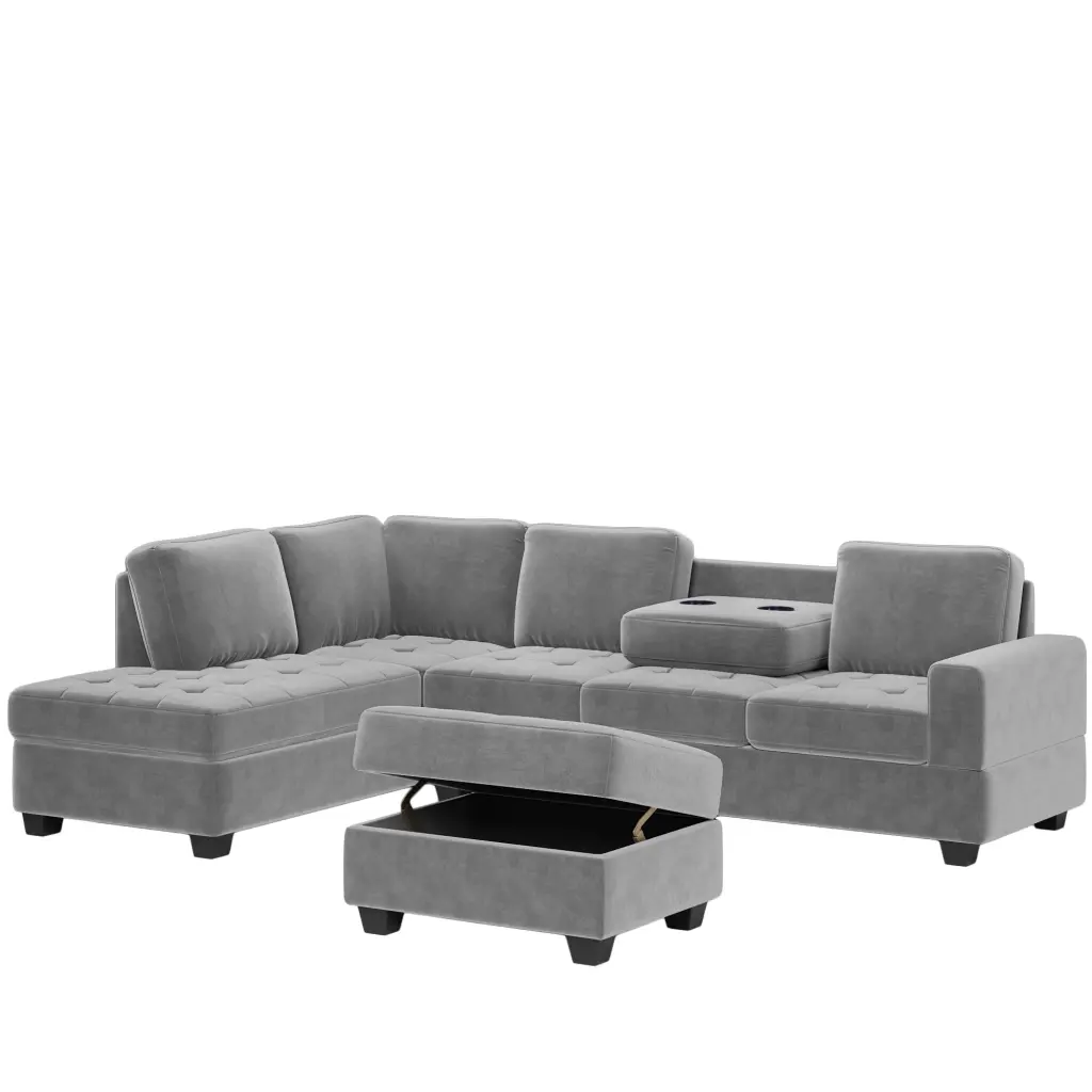 Orisfur Modern Sectional Sofa Reversible Chaise and L-Shaped Design oris fur.