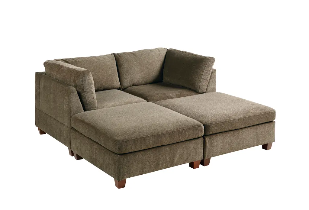 Modular 4 Piece Set Tan Chenille poundex