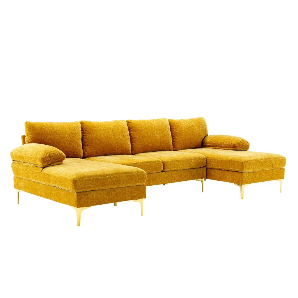 Coolmore Accent Sofa Living Room Sectional Sofa Mustard Yellow Modern w1539 coolmore