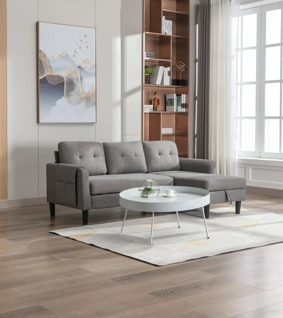 United We Win Reversible Sectional Sofa Sleeper Modern Living Room Furniture w1568 united we win
