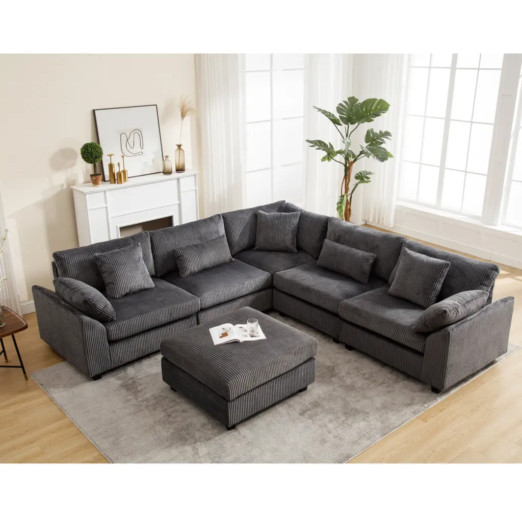 Arrival Oversized Modular Sectional Sofa Couches Set Corduroy Upholstery w2325