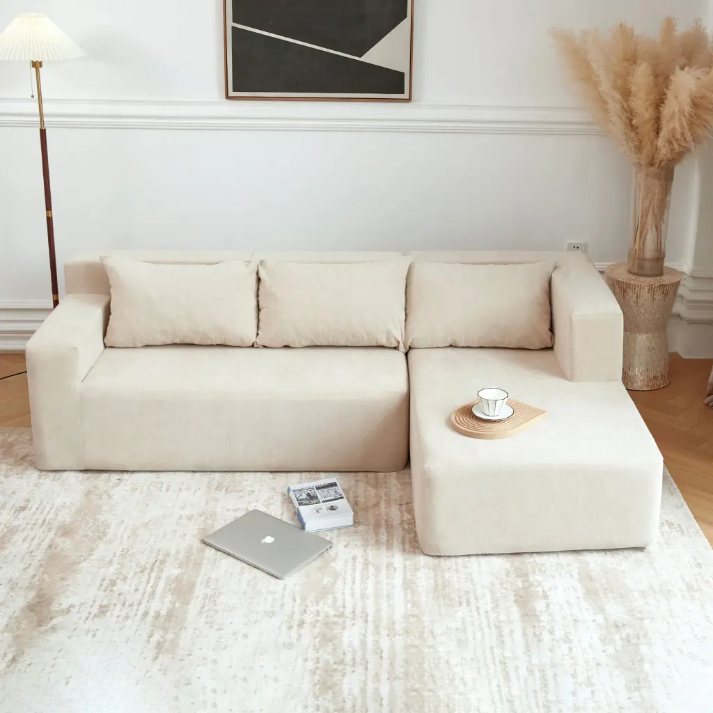 Modern Modular Sectional Sofa L Shaped Minimalist Couch w2733