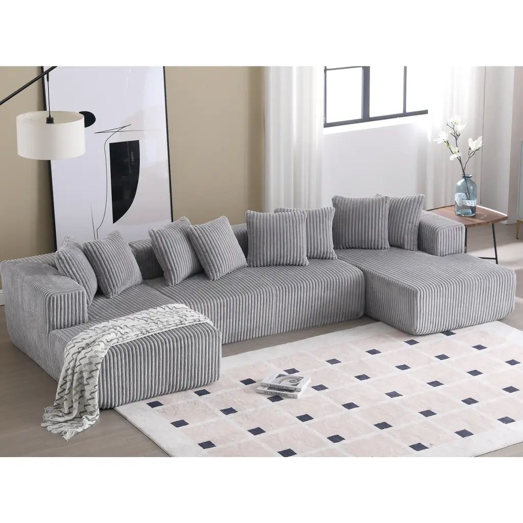 Modular Sectional Couch U Shaped Sofa Chaise Lounge 131 Inch Living Room Sofa wf-furniture