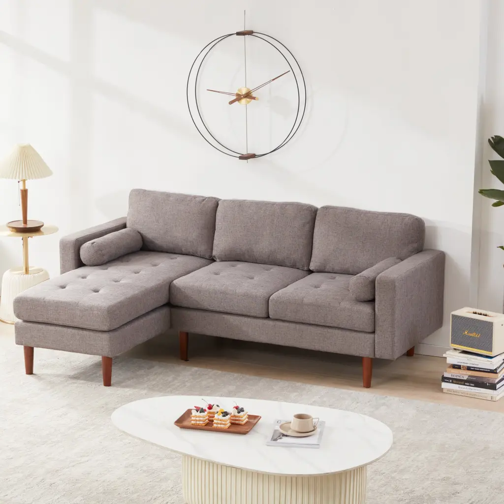 80 Inch W Sectional Sofa Couch Convertible Tufted Seat Cushion xichen indoor furniture co.- ltd