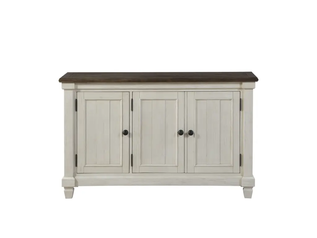 Antique White Finish Server Rosy Brown Top 2 Storage Cabinets Kitchen Buffet kanepe