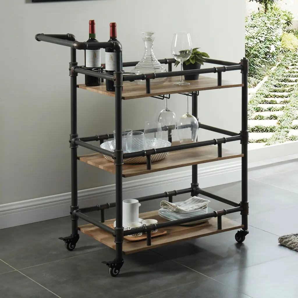 Industrial Antique Black Oak Serving Table Motivated Design Kitchen Furniture kanepe
