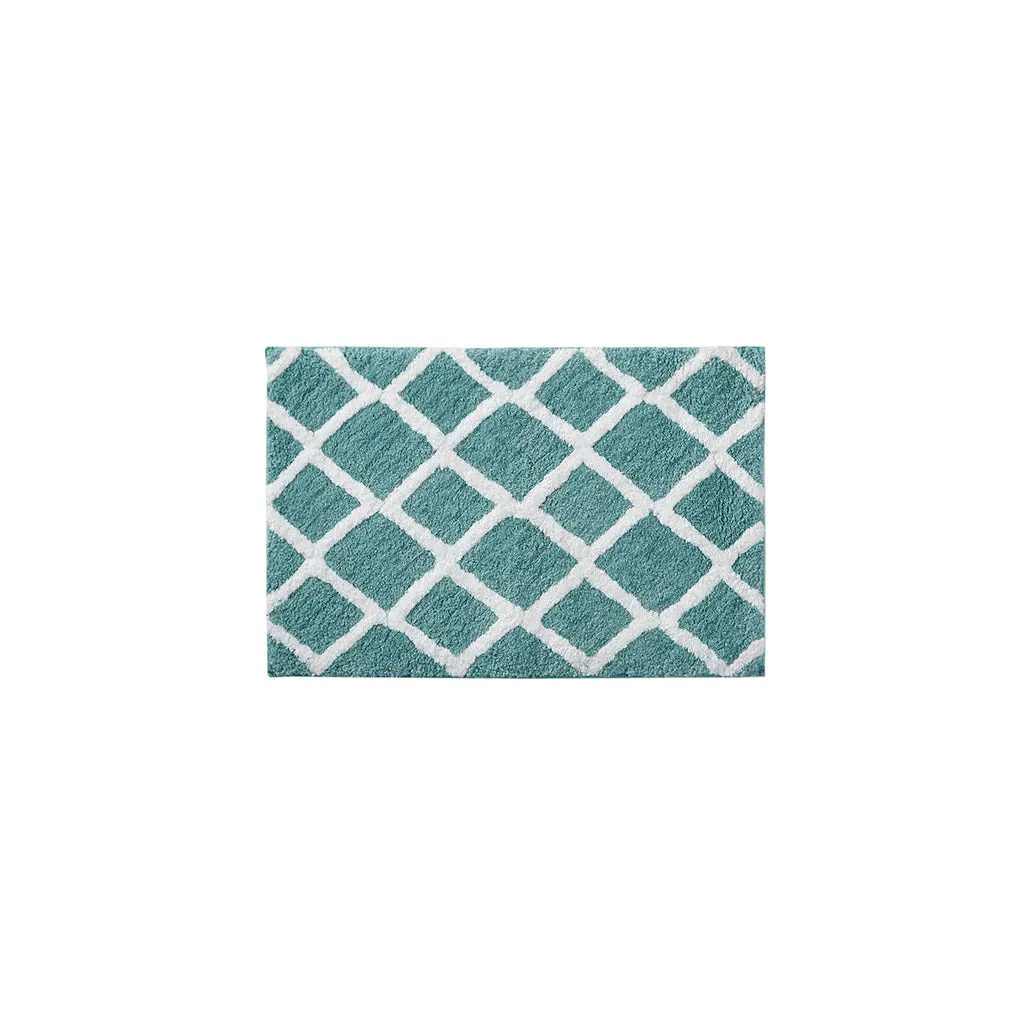 Reversible High Pile Tufted Microfiber Bath Rug Aqua Soft Bathroom Mat jla