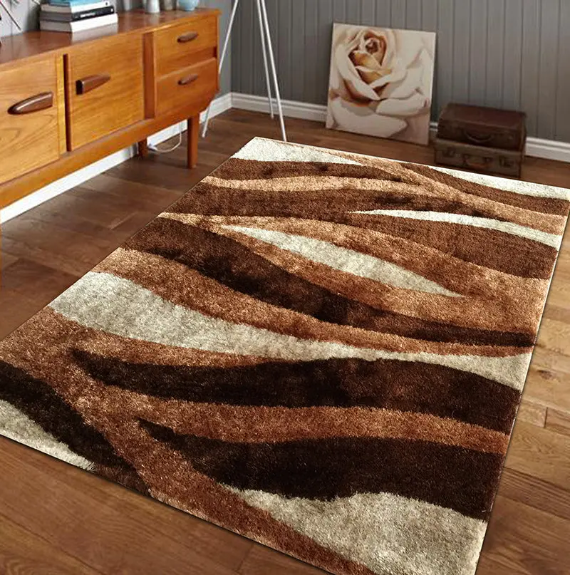 Aria Gatherion Soft Pile Hand Tufted Shag Area Rug Beige Polyester Living Room Rug furnings