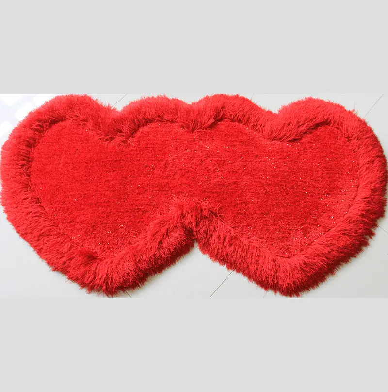 Double Heart Influence Hand Tufted 4 Inch Thick Shag Area Rug 28 X 55 Plush Floor Mat furnings