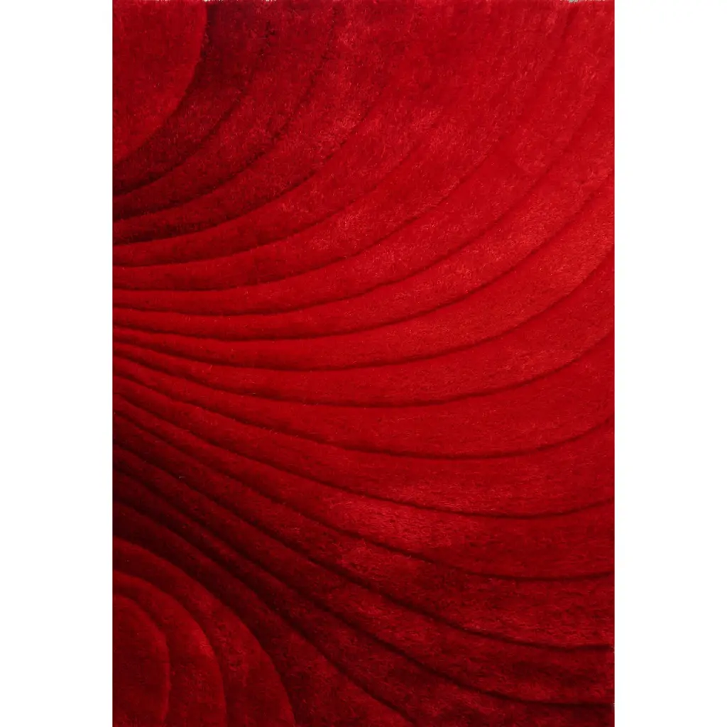 3D Shaggy Hand Tufted Area Rug Red Polyester Living Room Carpet furnings