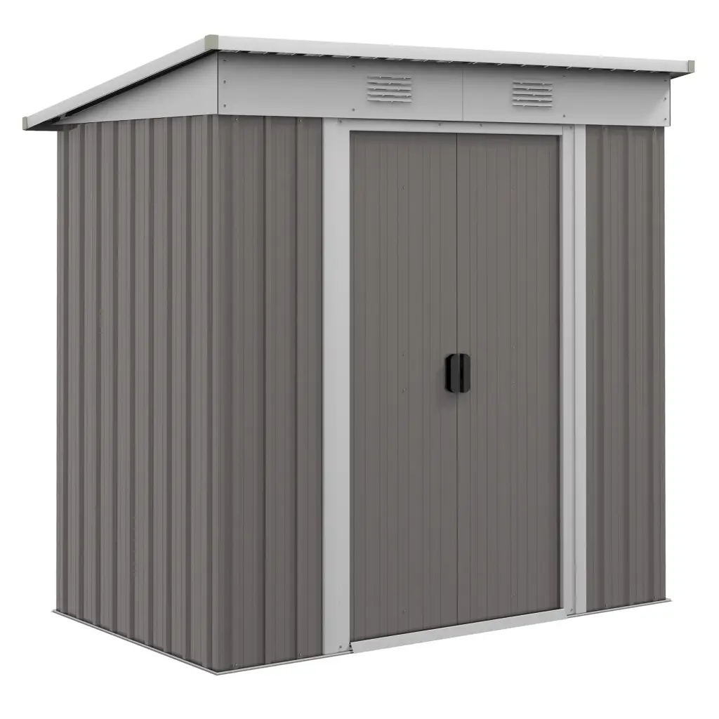 Outsunny 6' X 4' Metal Lean To Garden Shed Outdoor Storage Shed Tools aosom business