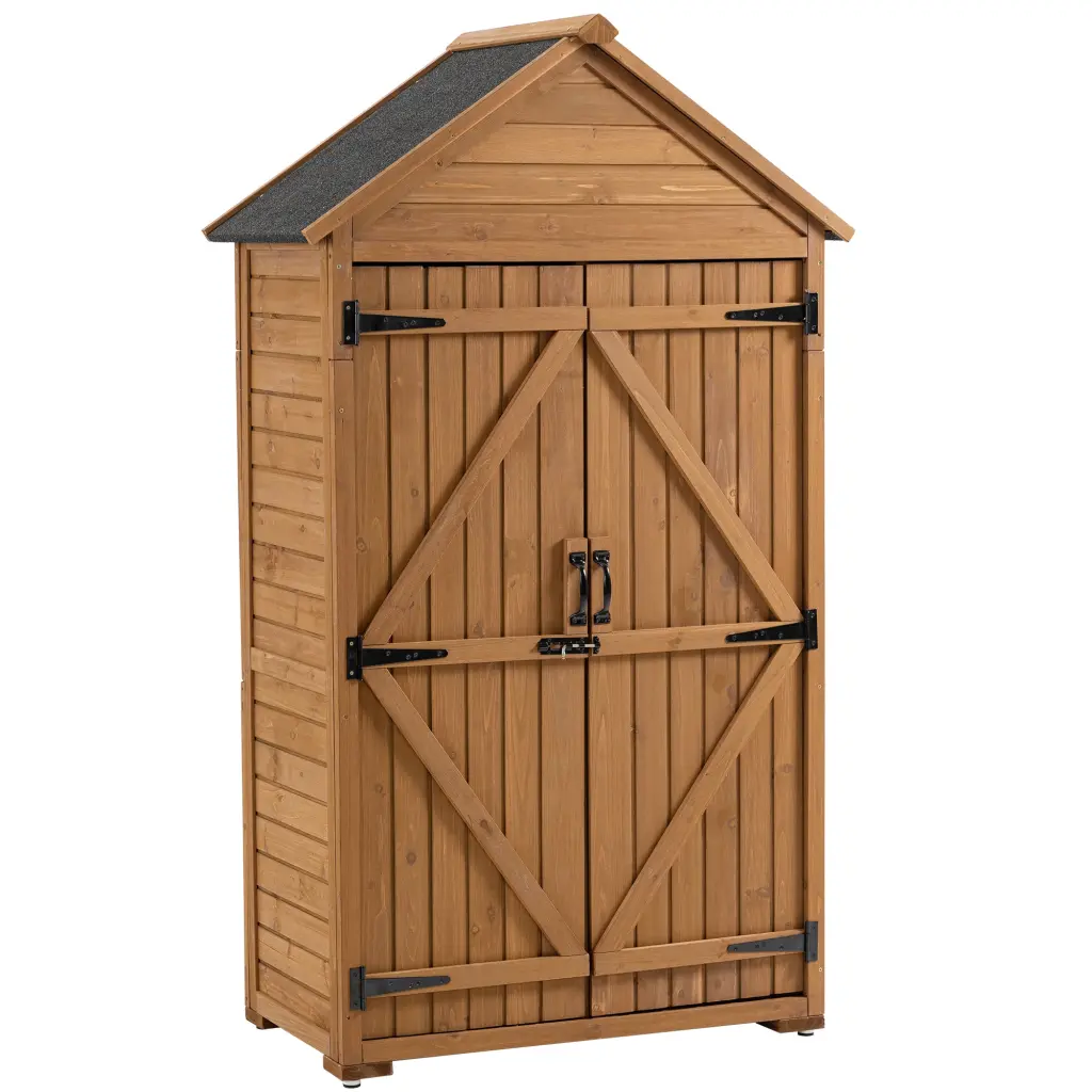 Outdoor Storage Cabinet Garden Wood Tool Shed Outside Use hortus oasis