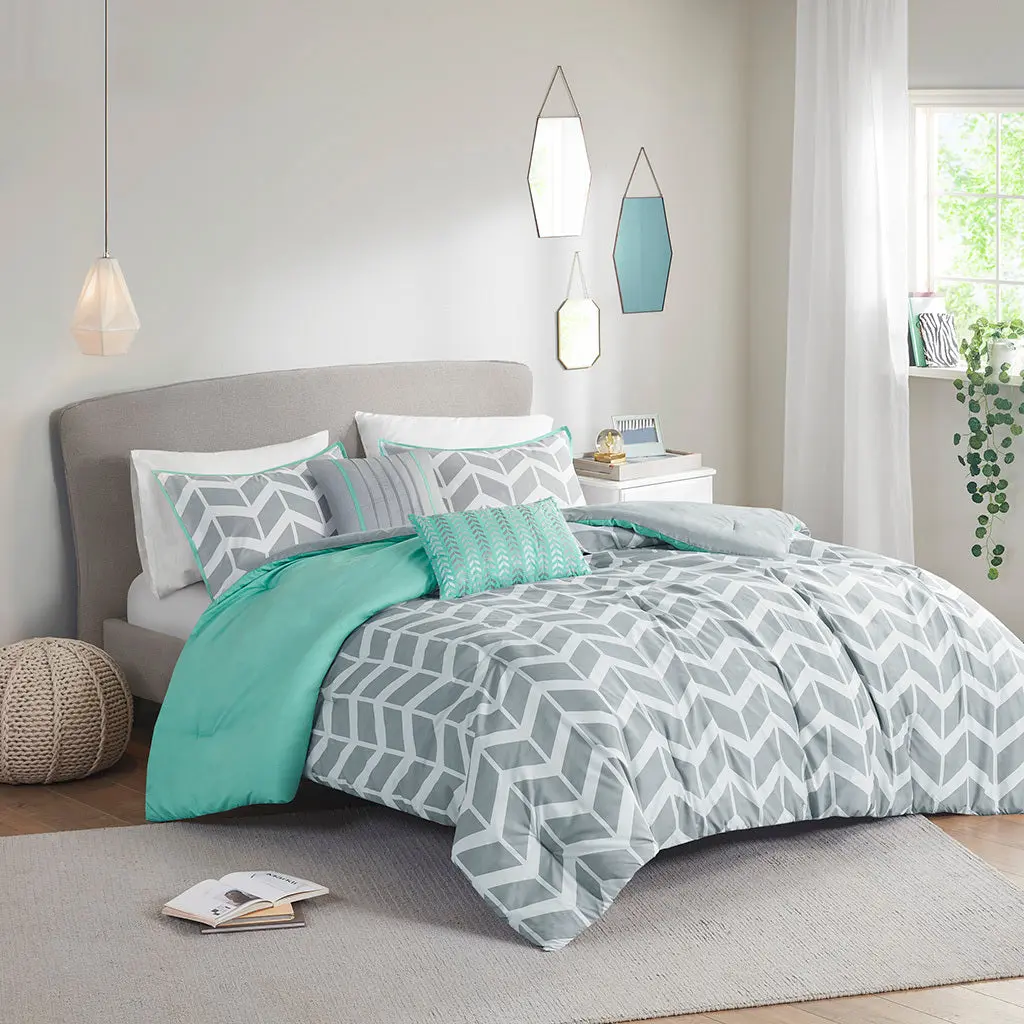 Easeer Twin Aqua Polyester Bed Sheet Set jla