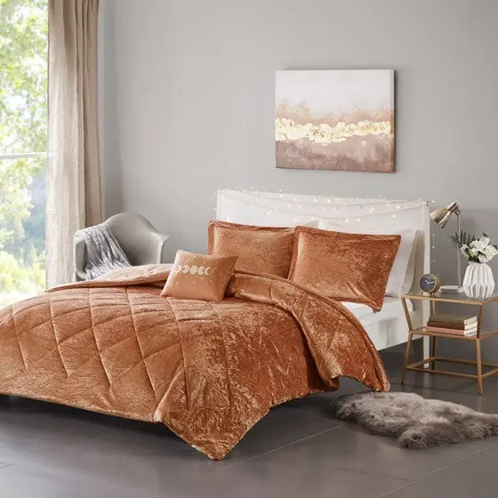 4 Pcs Velvet Easeer Set Throw Pillow King Cal King King Brown jla
