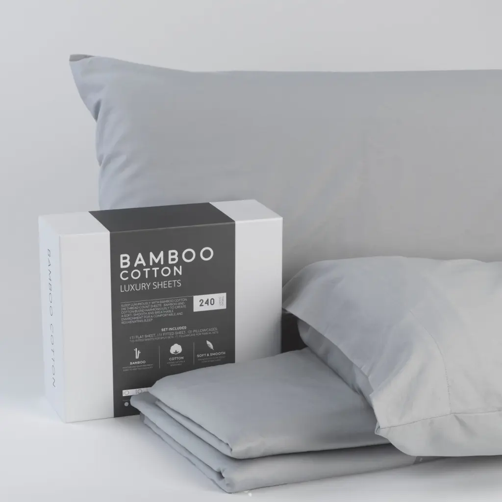 Bamboo Cotton Sheets Soft And Smooth Viscose From Bamboo Light Grey motiontrend