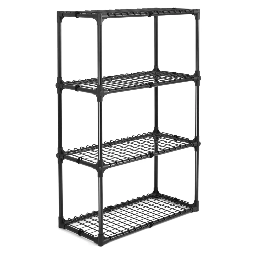 4 Shelf Wire Rack 1Pack Black Steel Storage Shelving Unit Home Office kangle store