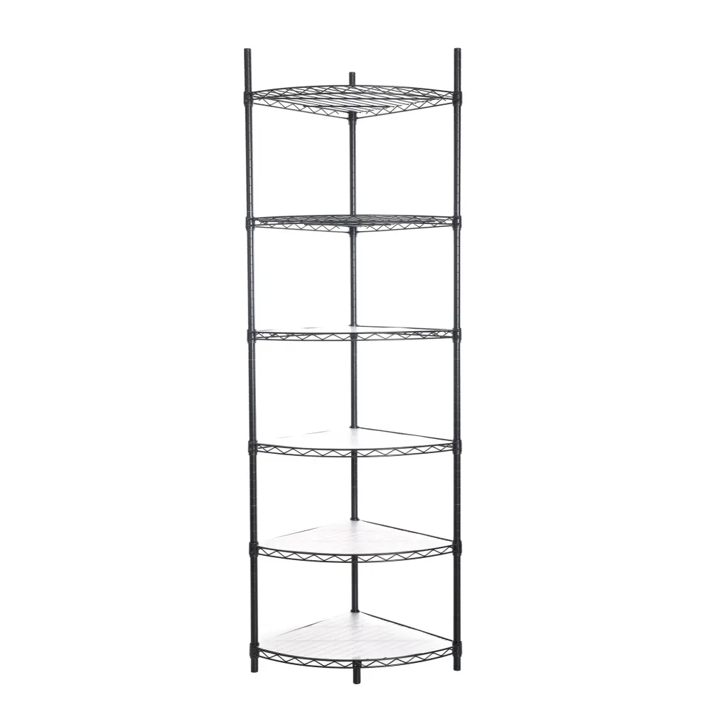 6 Tier Shelf Corner Wire Shelf Rack Adjustable Metal Heavy Duty Free Standing like it