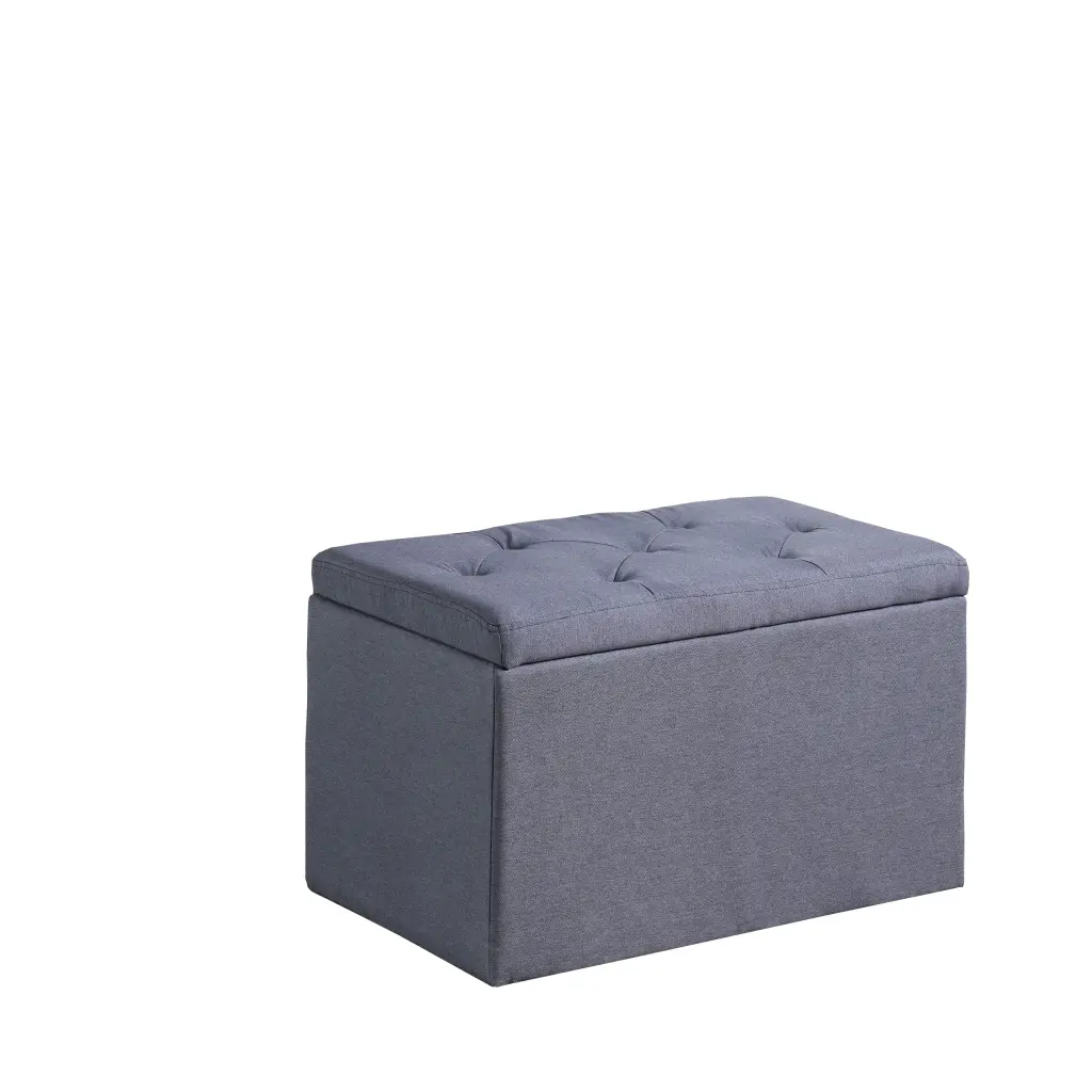 18.5 Inch Tall Tufted Shoe Storage Bench Dove Gray Foam Cushion california home