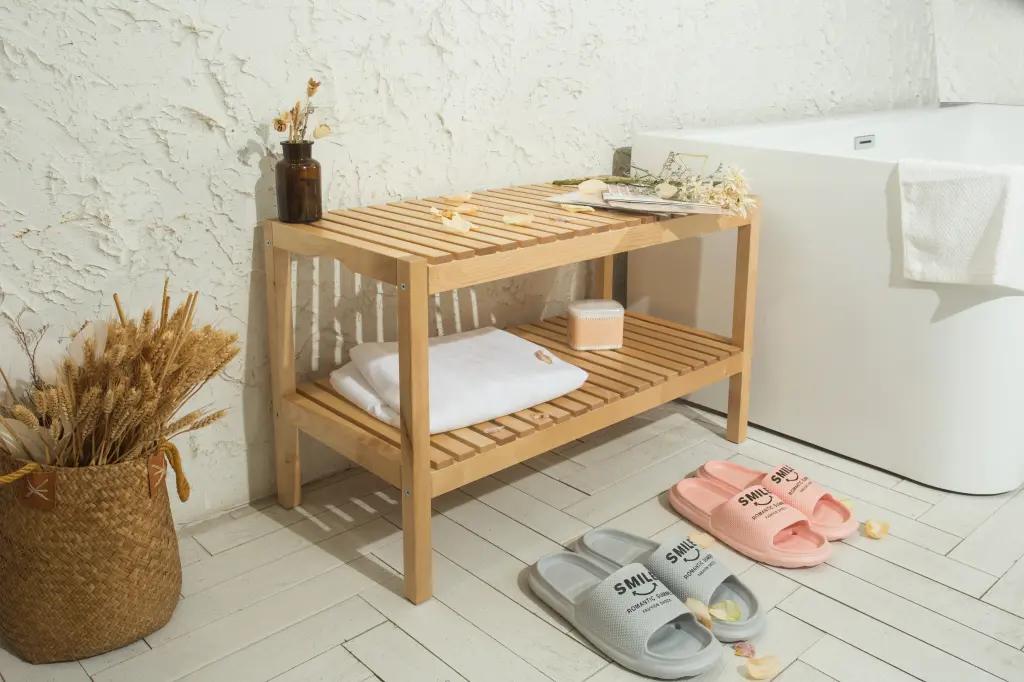 3 Tier Shoe Bench Birch Storage Shoe Organizer Entryway casadear