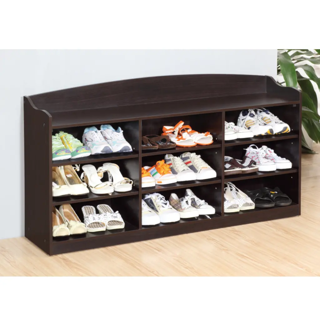 Entryway Shoe Bench Open Shelve Shoe Rack Fits 18 Pairs Shoes Red Storage Furniture id international- inc.