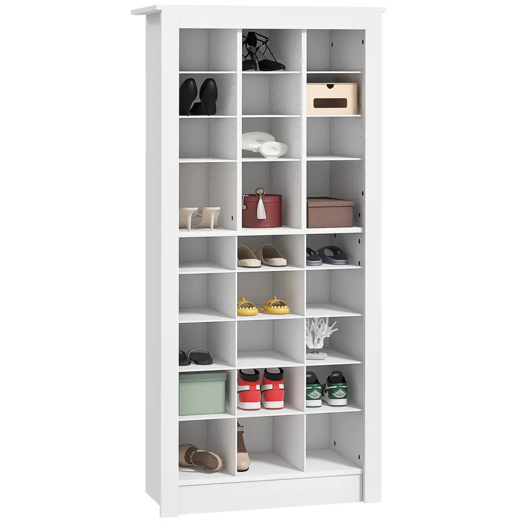 Homcom 58 Tall Shoe Cabinet Entryway Narrow Shoe Rack Storage aosom business