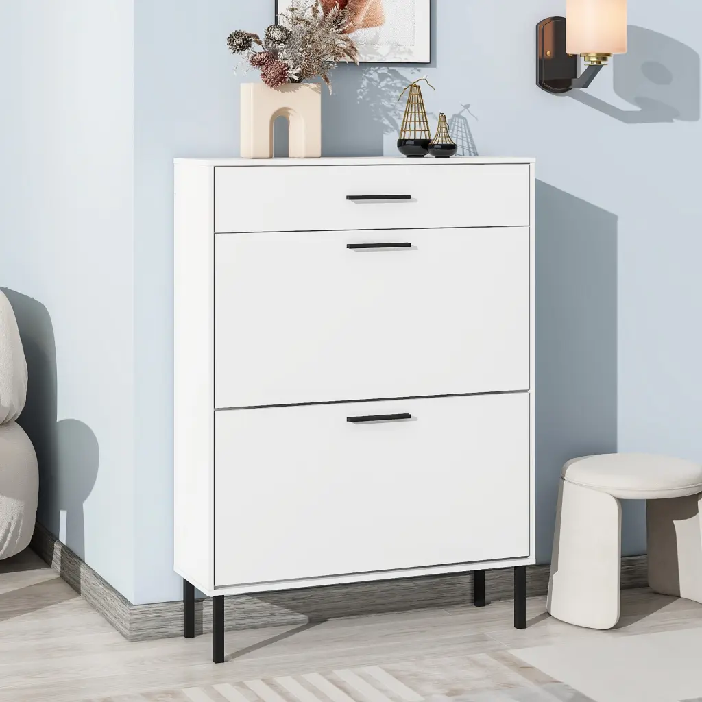 Shoe Cabinet Freestanding Shoe Rack Storage Organizer Drawers Space Saving newmark
