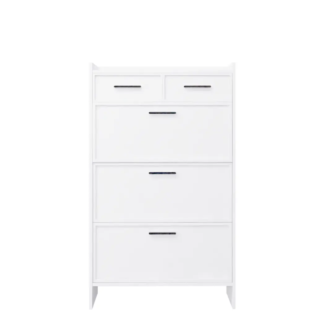 PVC Surface Shaker Influence Door Shoe Rack 3 Doors Shoe Cabinet 2 Drawers rd wood store