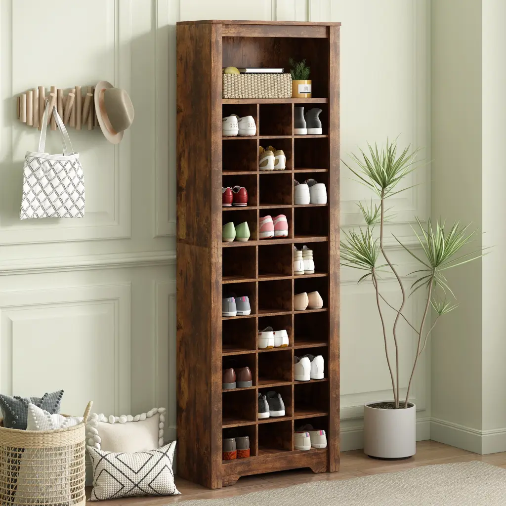 Chic Design 30 Shoe Cubby Console Contemporary Shoe Cabinet Modern Look rnb